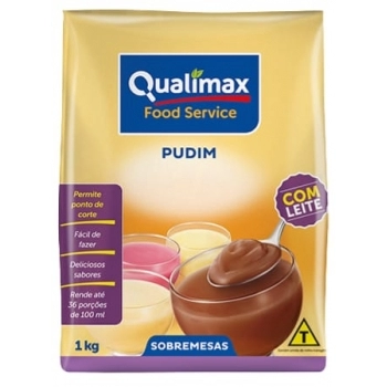 PUDIM DE CHOCOLATE C/ LEITE QUALIMAX (CX 10X PCT 1KG)