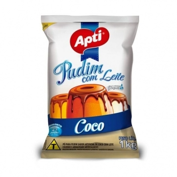 PUDIM DE COCO C/ LEITE APTI (CX 6X PCT 1KG)