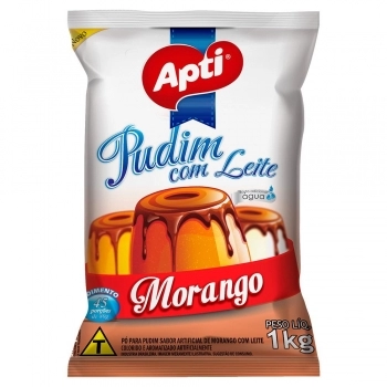 PUDIM DE MORANGO C/ LEITE APTI (CX 6X PCT 1KG)