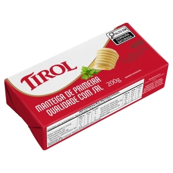 MANTEIGA TABLETE COM SAL TIROL CX12X200GR