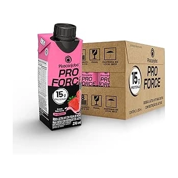 BEBIDA LACTEA PRO FORCE WHEY 15GR PIRACANJUBA MORANGO CX12X250ML