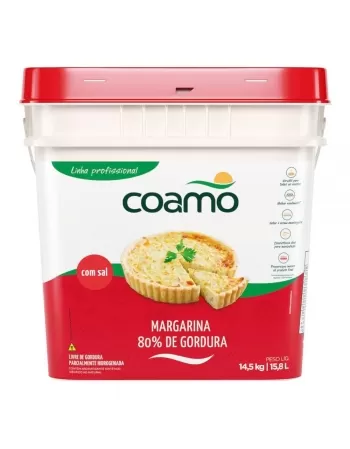 Margarina Sem Sal 80% Lipidio Coamo Bd 14,50Kg