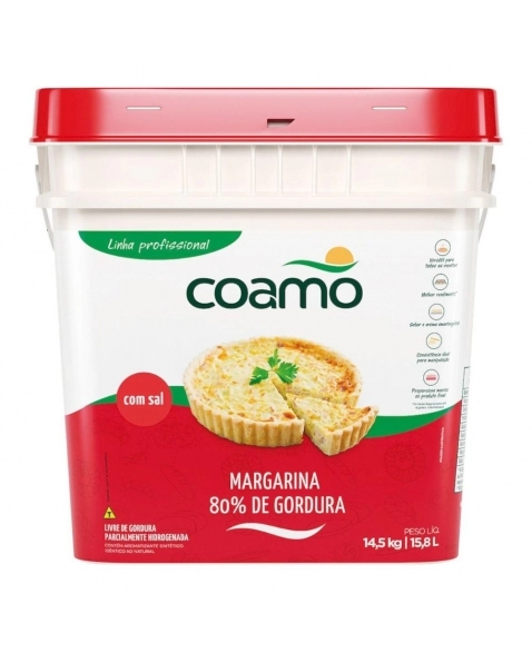 MARGARINA SEM SAL 80% LIPIDIO COAMO BD 14,50KG