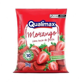 SUCO EM PO SABOR MORANGO QUALIMAX CX10X1KG