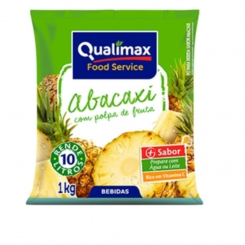 SUCO EM PO SABOR ABACAXI QUALIMAX CX10X1KG